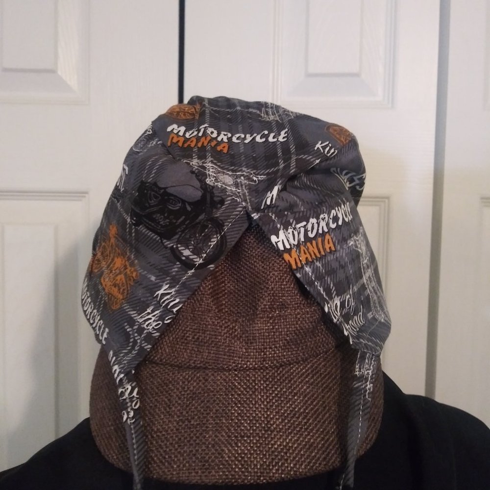 2295 Jeaniemade Short Size Surgery Cap/Do-Rag With Ties in The Back - Picture 2 of 3